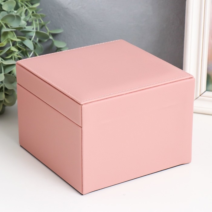 Шкатулка кожзам для украшений  Шкатулка кожзам для украшений "Сахарная вата" 16х16х11,8 см