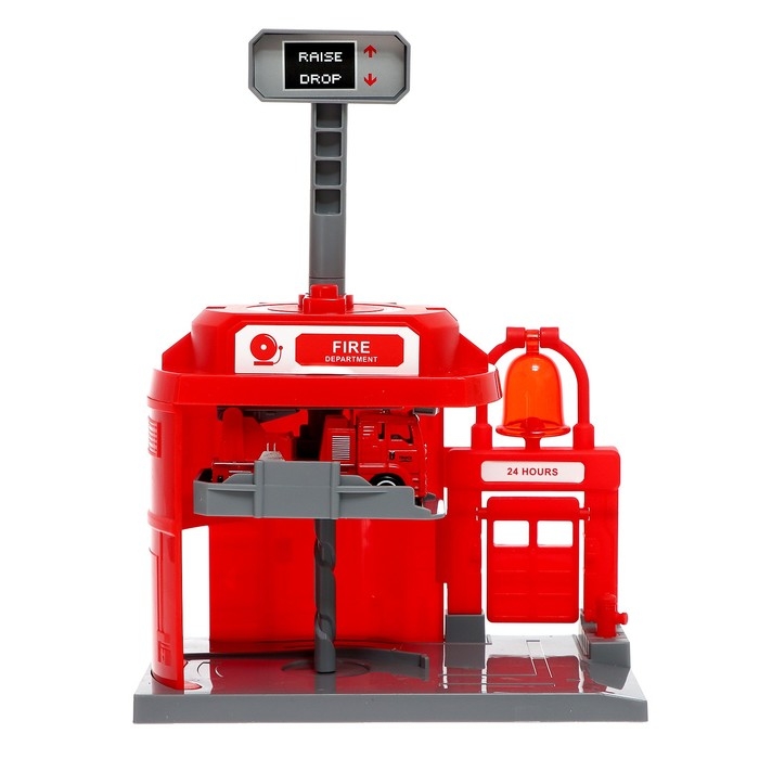 Парковка &laquo;Пожарная&raquo;, с подъёмом, машинка опускается с кнопки, звонит колокол, МИКС