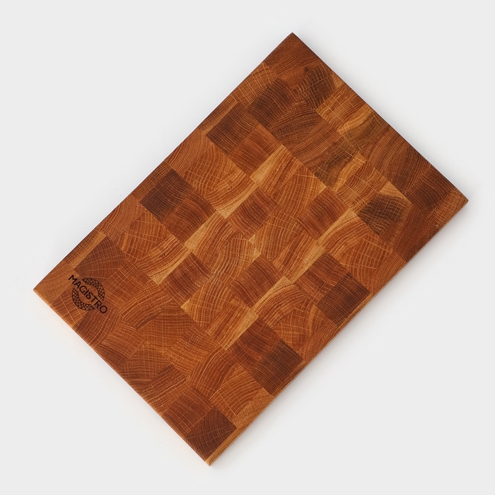 Доска разделочная Magistro premium, торцевая ясень, 30×20×2,5 см, в крафтовой коробке