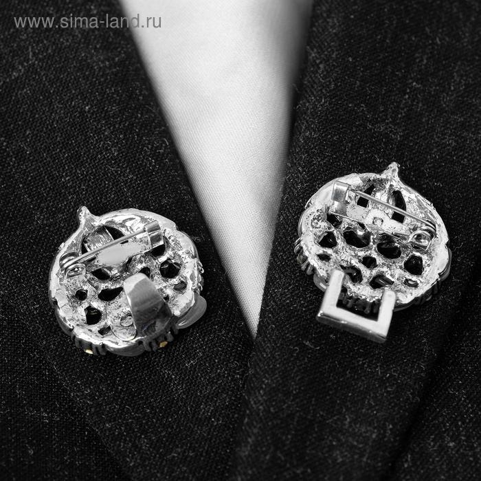 Зажим для кардигана «Роскошь», цвет бело-серый в чернёном серебре Зажим для кардигана «Роскошь», цвет бело-серый в чернёном серебре