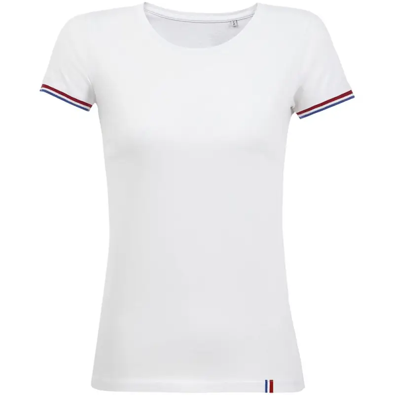 Футболка женская Rainbow Women, белая с ярко-синим, размер S Футболка женская Rainbow Women, белая с ярко-синим, размер S