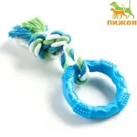 Игрушка жевательная с канатом &laquo;Кусочек солнца&raquo;, 8 см, голубая