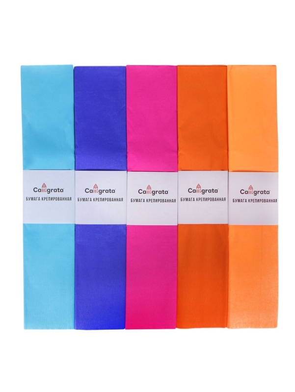 Набор бумаги крепированной "Неон", рулон 10 штук/10 цветов, 50 х 200 см, 30 г/м2