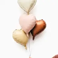 Воздушные шары фольгированные 17" "Сердце" цвет розовый сатин, набор 5 штук