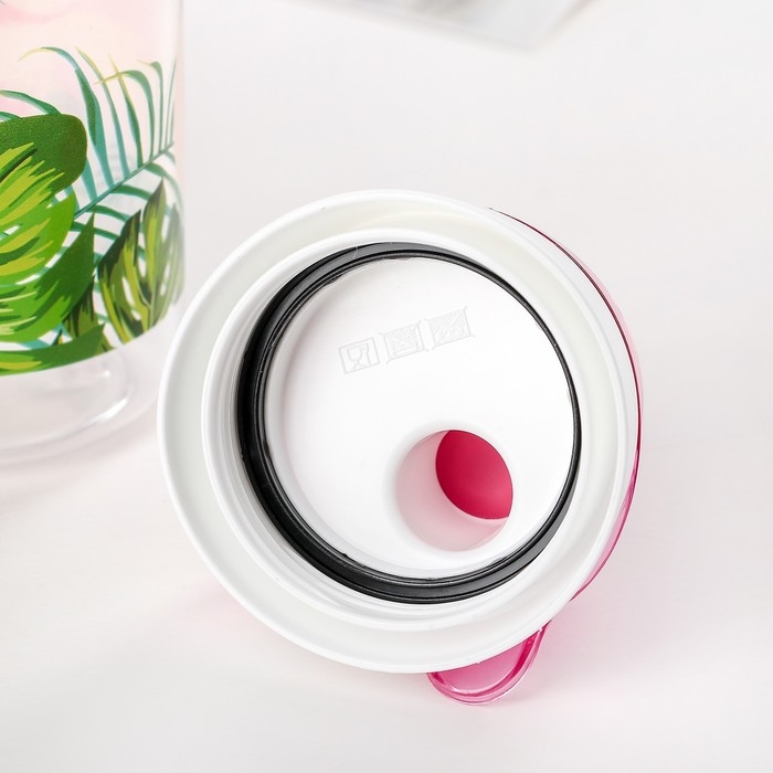 Бутылка для воды пластиковая «Фламинго», 750 мл, цвет розовый