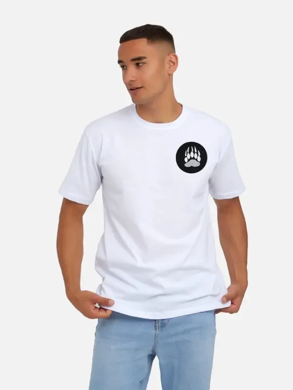 Термоаппликация «Лапа», d=8 см, чёрная, белая