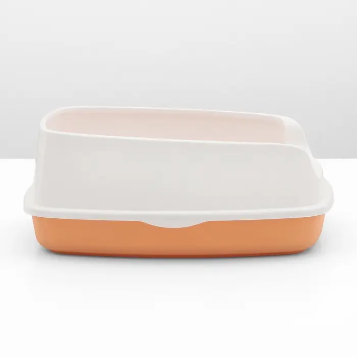 Туалет для кошек &laquo;Айша&raquo; S, 45&times;35&times;18.5 с, с высоким бортом и сеткой, пластик, оранжевый