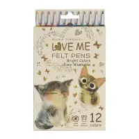 Фломастеры Bruno Visconti &laquo;Love Me. Милый котик&raquo;, 12 цветов, картонная упаковка, вентилируемый колпачок, европодвес