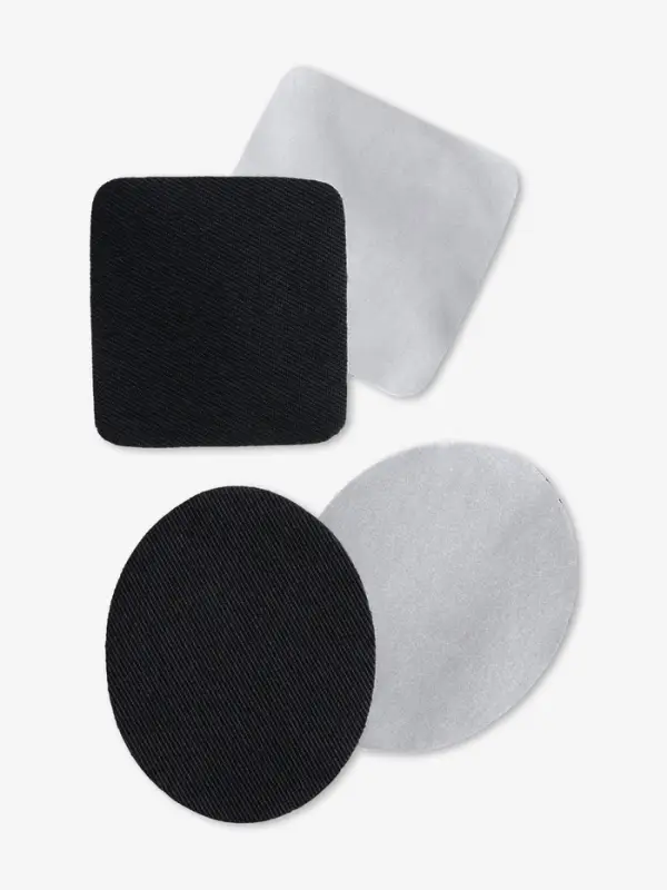 Набор заплаток для одежды, термоклеевые, 7 шт., чёрный