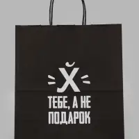 Пакеты с приколом крафтовые: Поздравляю, 24 х 14 х 28 см, набор 5 шт