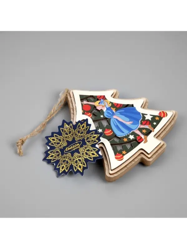 Подвеска световая &laquo;Девочка с игрушками&raquo;, 11&times;12 см, от батареек LR41&times;3, свечение тёплое белое