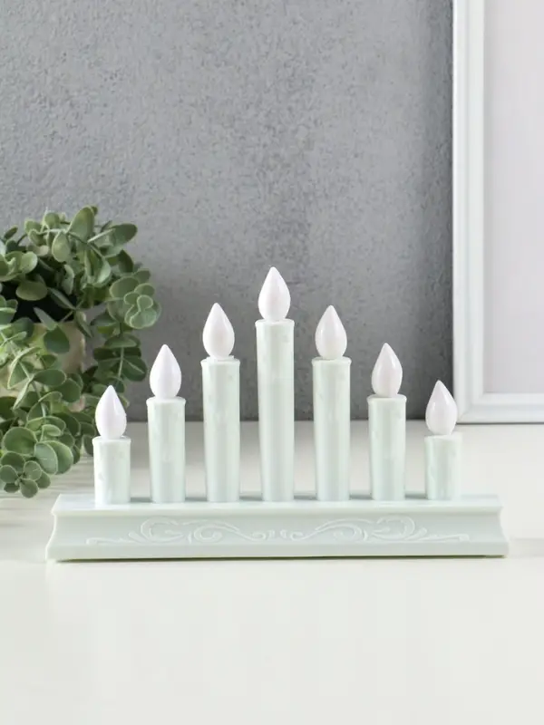 Светодиодная свеча LED RISALUX «Семь свечей» 3хAAA белый 23,7х5х15 см