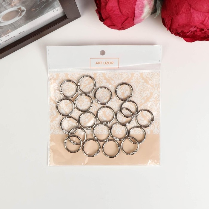 Кольца для творчества (фотоальбомов) Кольца для творчества (фотоальбомов) "Серебро" внутр. d= 1,5 см внешн. d=2 см н-р 20 шт