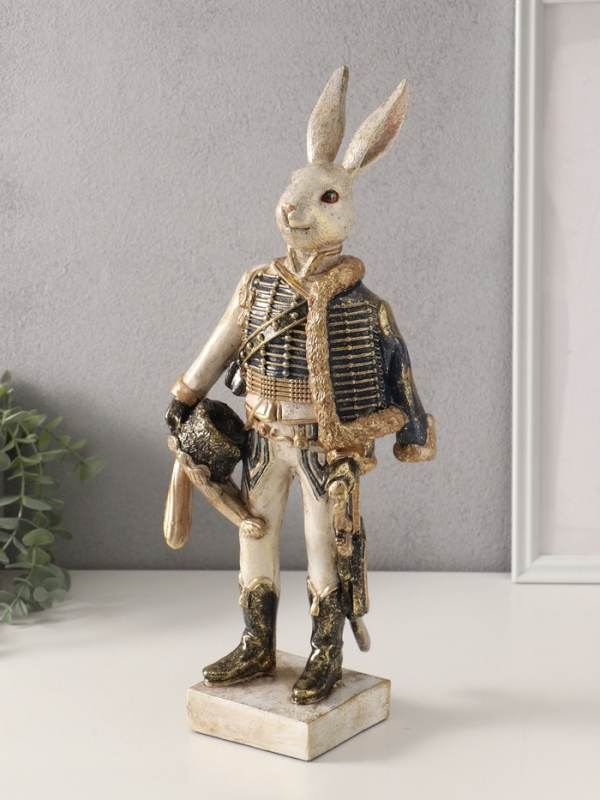 Сувенир полистоун Сувенир полистоун "Зайчик в мундире" 11,5х16,5х40 см