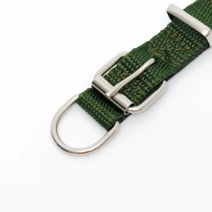 Ошейник &laquo;Комфорт&raquo; комбинированный (полиэстер, искусственная кожа), 55&times;2.5 см, ОШ 40-50 см, зелёный