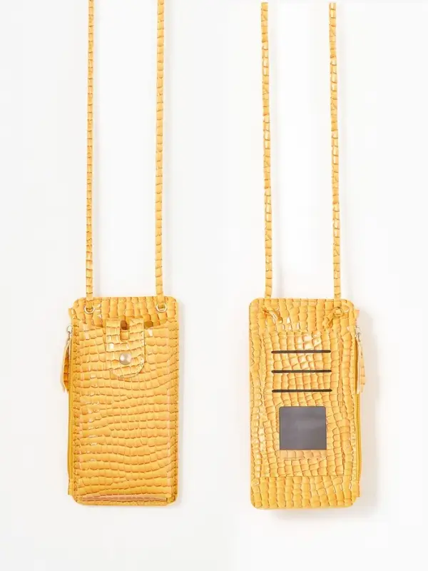 Сумка на магните, с длинным ремнём, 10&times;2.5&times;20 см, жёлтая