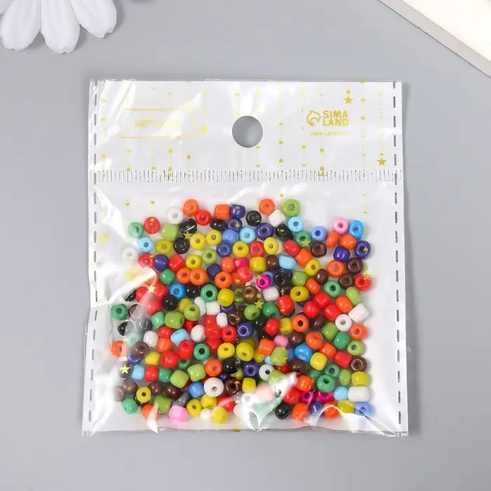 Бисер круглый 6/0  Бисер круглый 6/0 "Разноцветный"  20 гр(+ /- 2гр)