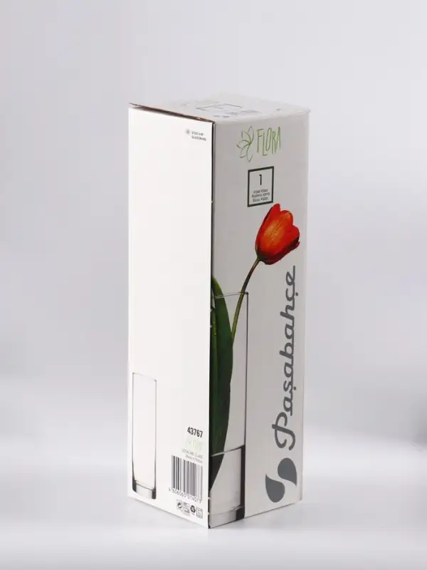 Ваза для цветов &laquo;Крапле&raquo;, прямая, h=26 см, стекло, белая