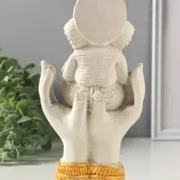 Фигурка гипс &laquo;Ганеша&raquo;, 21.5&times;11.5 см, белая с позолотой