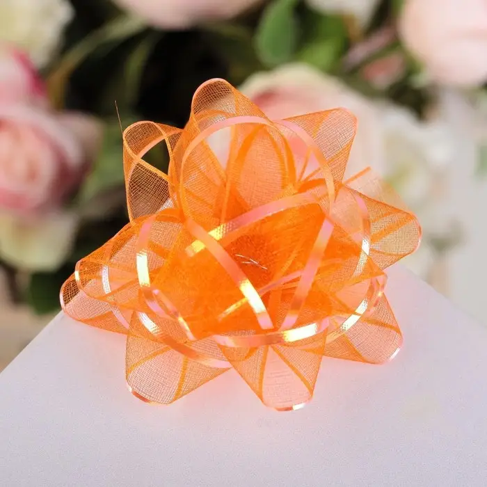 Бант - звезда №7.5 «Золотая полоса», МИКС