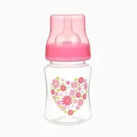 Бутылочка для кормления M&B, широкое горло, &Oslash;50 мм, от 0 мес.,180 мл., розовый