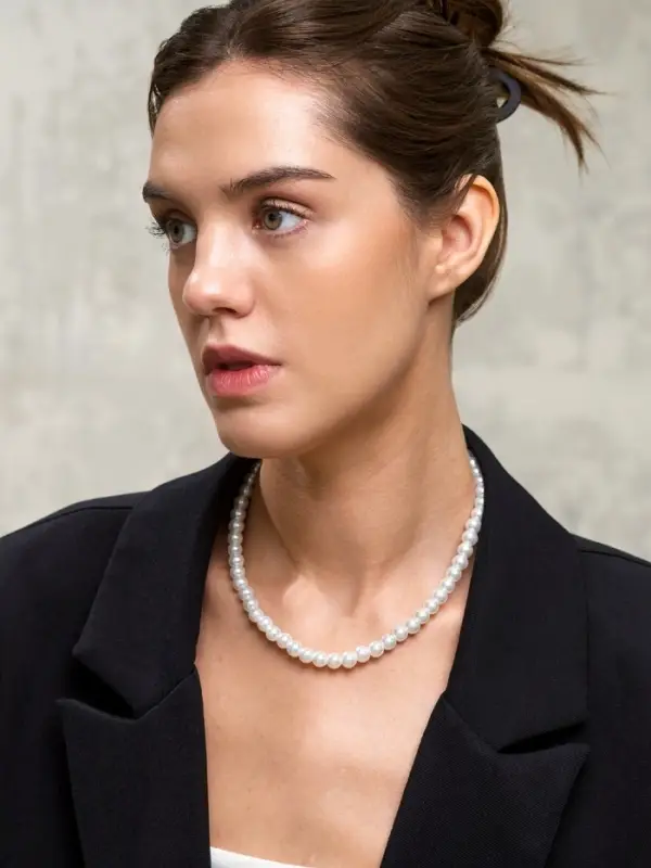 Бусы &laquo;Невеста&raquo;, с жемчугом, шар №8, белые, 40 см