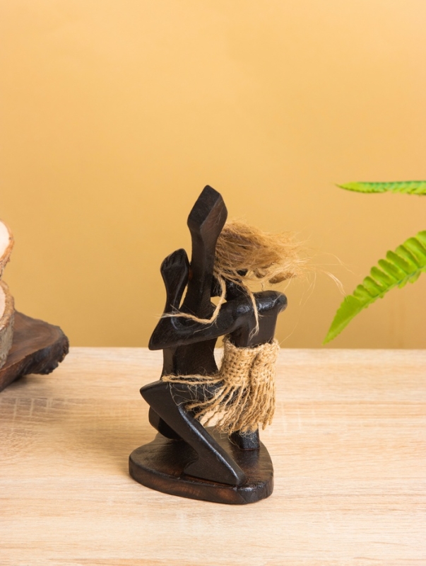 Сувенир Сувенир "Абориген с контрабасом" дерево, 8х8х16 см