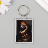 Брелок для ключей на кольце «Змея с короной», акрил, 3.5×5 см