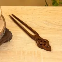 Заколка для волос фигурная, дерево Соно, ракушка, 17х3 см, цв. тёмно-коричневый