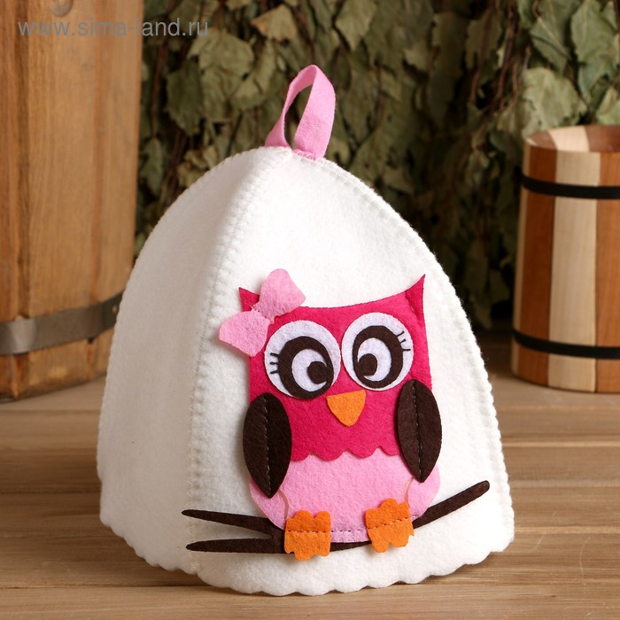 Шапка для бани с детской аппликацией Шапка для бани с детской аппликацией "Мэри" войлок