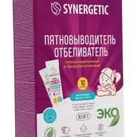 Пятновыводитель-отбеливатель Synergetic, порошок, биоразлагаемый, гипоаллергенный,10 стиков
