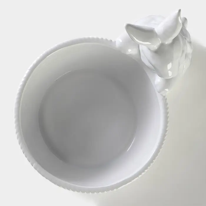 Конфетница Доляна &laquo;Зайка&raquo;, 650 мл, 21.5&times;15.5&times;16.5 см, доломит, белая