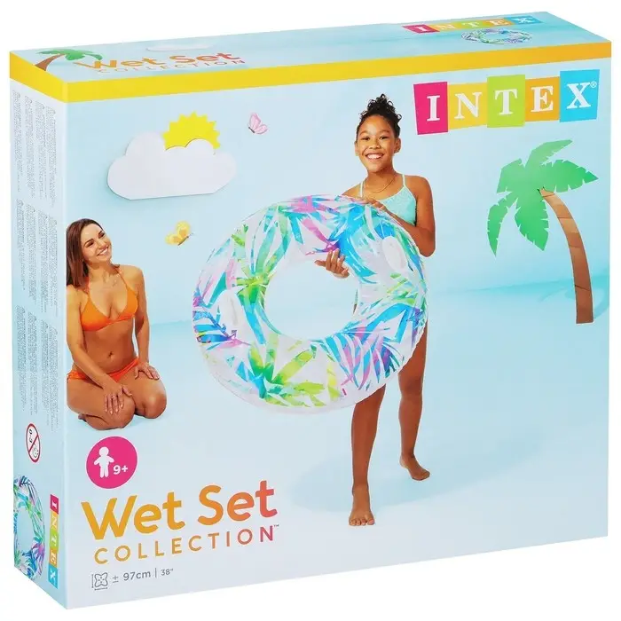 Круг для плавания &laquo;Узоры&raquo;, надувной, d=97 см, от 9 лет, с ручками, МИКС, 58263NP INTEX