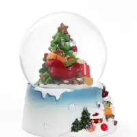 Снежный шар &laquo;Сани с подарками у ёлочки&raquo;, d=6.5 см, 6.5&times;7.5&times;9.5 см
