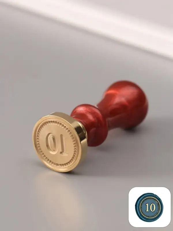 Печать для сургуча с пластиковой ручкой &laquo;Классика цифра 10&raquo;, 2.5&times;2.5&times;6.3 см
