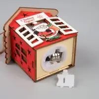 Ёлочная игрушка &laquo;Дед Мороз с подарками&raquo;, 8&times;7&times;6 см, 1 LED, от батареек, свечение тёплое белое
