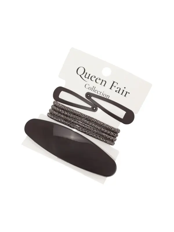 Набор для волос QF &laquo;Авиталь&raquo;, 4 резинки 6.5 см, заколка - автомат 9 см, 2 заколки 4.5 см, коричневый