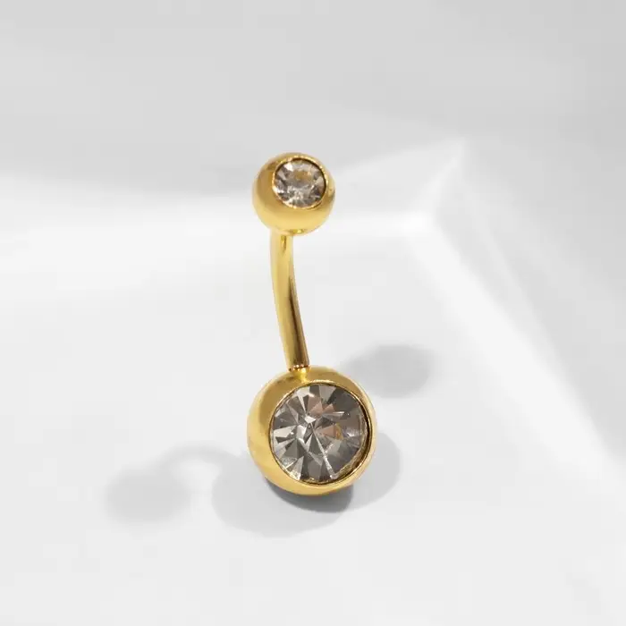 Пирсинг в пупок «Банан», L=2.2 см, белый в золоте Пирсинг в пупок «Банан», L=2.2 см, белый в золоте