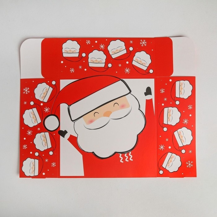 Коробка подарочная новогодняя складная «Дед Мороз», 25 х 25 х 10 см, Новый год Коробка подарочная новогодняя складная «Дед Мороз», 25 х 25 х 10 см, Новый год