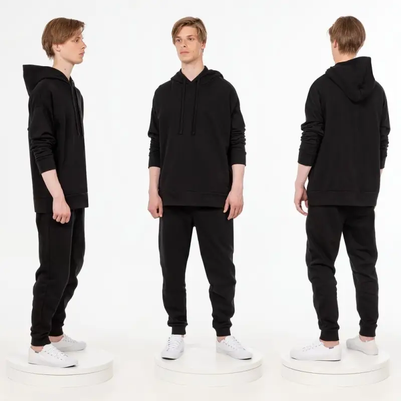 Худи унисекс H2, черное, размер XS/S Худи унисекс H2, черное, размер XS/S