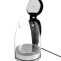 Чайник электрический Luazon LSK-1802, стекло, 1.8 л, 1500 Вт, подсветка, черно-стальной