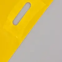 Пакет с вырубной усиленной ручкой, жёлтый, ПВД, 40&times;50, 45 мкм