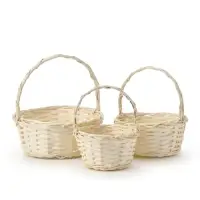 Корзина плетёная для хранения Matu, с ручкой, лоза, белая, набор 3 шт.