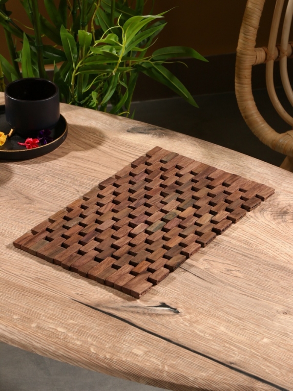 Коврик из тикового дерева, 30х20х0,7 см