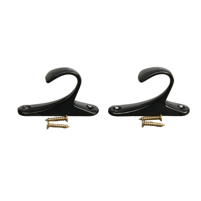 Крючок для штор CAPPIO KS101, однорожковый, цвет черный, 2 шт. Крючок для штор CAPPIO KS101, однорожковый, цвет черный, 2 шт.