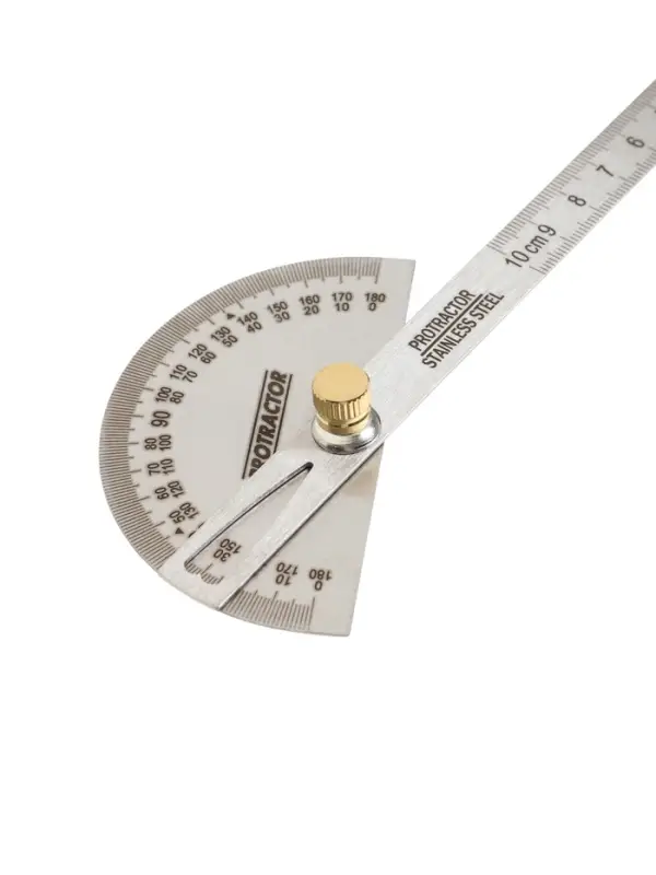 Угломер с линейкой ТУНДРА, нержавеющая сталь, гравировка, 100 мм