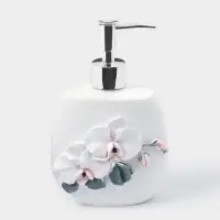 Аксессуары для ванной &laquo;Орхидея&raquo;, 3 предмета, дозатор 580 мл, мыльница, стакан