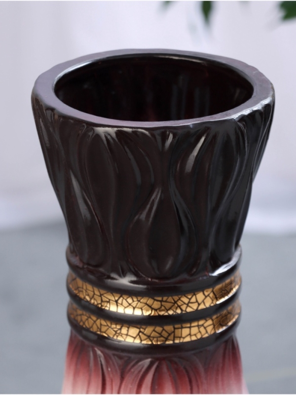 Ваза керамика напольная Ваза керамика напольная "Иниго" талия, 59х16 см, бело-бордовый