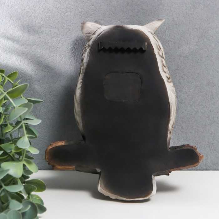 Сувенир настенный полистоун свет Сувенир настенный полистоун свет "Белый филин на ветке" от солнечной батареи 20х8х17,5 см