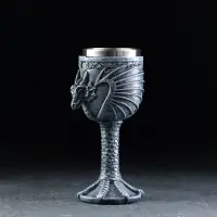 Бокал средневековый &laquo;Драконий камень&raquo;, 200 мл, 7.3&times;19 см, нержавеющая сталь, серый